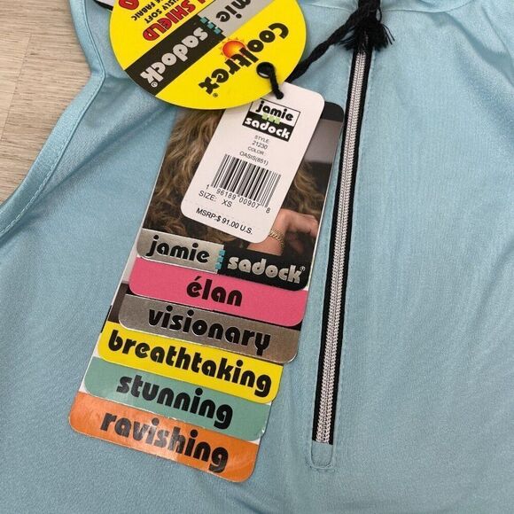 Jamie Sadock Golf Tank Top Size XS Blue 1/4 Zip Abstract Print - Picture 3 of 3